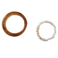 Harz-Fingerring, Harz, mit Kunststoff Perlen, 2 Stück & für Frau, keine, verkauft von setzen