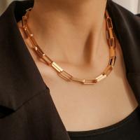 Zink Alloy Smycken Collier, mode smycken, gyllene, Säljs av Strand