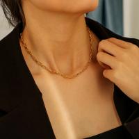 Zinklegering halskettingen, Zinc Alloy, mode sieraden, gouden, Verkocht door Strand