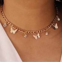 Zinc Alloy Jewelry Necklace with Rhinestone fashion jewelry 36+5cm Sold By Strand