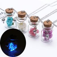 Luminated Necklace, Tibetan Style, with Glass Bottle, fashion jewelry, more colors for choice, Sold By Strand