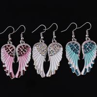 Zinc Alloy Drop Earrings Wing Shape plated fashion jewelry & for woman nickel lead & cadmium free Sold By Pair