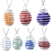 Gemstone Pendants Jewelry, Natural Stone, with Tibetan Style, plated, DIY & different materials for choice, more colors for choice, 15x20mm, 2PCs/Bag, Sold By Bag