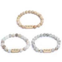 Gemstone Bracelets Natural Stone with Zinc Alloy gold color plated Unisex nickel lead & cadmium free Sold Per 7 Inch Strand