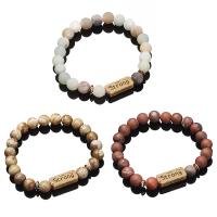 Matte Gemstone Aamazonite & Red Jasper & Picture Jasper Bracelets Natural Stone with Zinc Alloy gold color plated Unisex nickel lead & cadmium free  Sold Per 7.24 Inch Strand