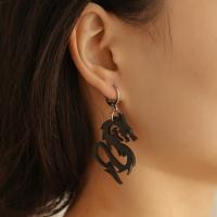 Huggie Hoop Drop Earring, Tibetan Style, with Acrylic, fashion jewelry, more colors for choice, Sold By Pair