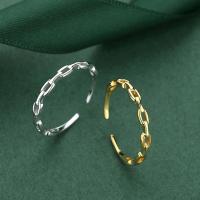 925 de prata esterlina Cuff Ring Finger, banhado, joias de moda & para mulher, Mais cores pare escolha, 62x21mm, vendido por PC