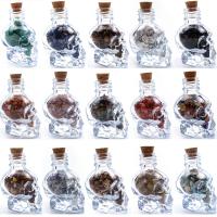 Természetes kő Dekoráció, -val Glass Bottle, Koponya, különböző anyagok a választás, több színt a választás, 46x34x63mm, Által értékesített Set