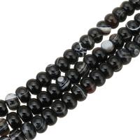 Perles Agates Noires naturelles, agate noire, abaque, Placage, durable & bijoux de mode & facettes, noire, 10x14x14mm, Trou:Environ 1.5mm, 40PC/brin, Vendu par 15 pouce brin