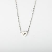 Stainless Steel Jewelry Necklace, Alphabet Letter, fashion jewelry, silver color, 7.5X8mm, Sold Per Approx 45 cm Strand
