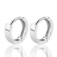 Messing Huggie Hoop Earring, mode sieraden, zilver, 0.3X0.2CM, Verkocht door pair