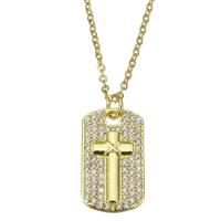 Cubic Zircon Micro Pave Brass Necklace with stainless steel chain with 1.5 inch extender chain gold color plated micro pave cubic zirconia & for woman 1.5mm Sold Per Approx 17 Inch Strand
