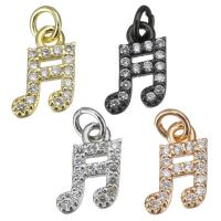 Cubic Zirconia Micro Pave Brass Pendant Music Note plated fashion jewelry & micro pave cubic zirconia & for woman Approx 2.5mm Sold By Lot