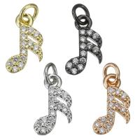Cubic Zirconia Micro Pave Brass Pendant Music Note plated fashion jewelry & micro pave cubic zirconia & for woman nickel lead & cadmium free Sold By Lot