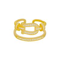 Žalvarinis Cuff Finger Ring, Bižuterijos & mikro nutiesti kubinių Zirconia, auksas, 53.4cm, Pardavė PC