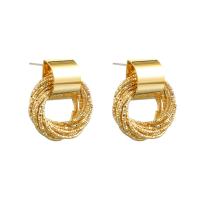 Brass Drop Earring fashion jewelry gold 2.5cmX1.8cm Sold By Pair