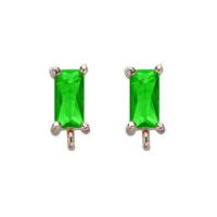 Brass Earring Drop Component, with Cubic Zirconia, gold color plated, DIY, more colors for choice, nickel, lead & cadmium free, 11mm, Sold By Bag