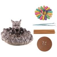 Backflow Incense Burner, Porcelain, plated, for home and office & durable, 120x135x60mm, Sold By PC
