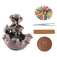 Backflow Incense Burner, Porcelain, plated, for home and office & durable, 120x155x120mm, Sold By PC