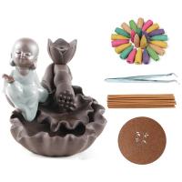 Backflow Incense Burner, Porcelain, plated, for home and office & durable, 245x165x140mm, Sold By PC