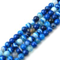 Natural Lace Agate Beads Round anoint DIY blue Sold By Strand