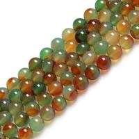 Agat perler, Malachite Agate, Runde, Salve, du kan DIY & forskellig størrelse for valg, flerfarvede, Solgt af Strand