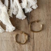 титан Серьги-кольца, ювелирные изделия моды, Золотой, 3.0X2.7cm   0.34cm, продается Пара