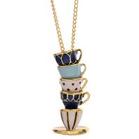Kolia ze stopu cynku, Stop cynku, biżuteria moda, złoto, 5.5cm, sprzedawane na około 58 cm Strand