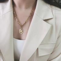 Titanium Steel Necklace fashion jewelry golden 1.0cmuff0c 1.5cm   49cm Sold By Strand