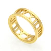 Stainless Steel Finger Ring plated & for woman & hollow 7mm US Ring Sold By PC