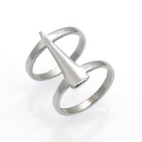 Палец кольцо из нержавеющей стали, нержавеющая сталь, Геометрический узор, Другое покрытие, разный размер для выбора & Женский, Много цветов для выбора, 21x6mm, 2.5mm, размер:6-9, продается PC