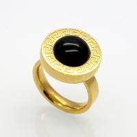 Палец кольцо из нержавеющей стали, нержавеющая сталь, плакирован золотом, разный размер для выбора & Женский, 13mm, размер:6-9, продается PC