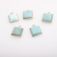 Gemstone Pendants Jewelry, Natural Stone, gold color plated, DIY, more colors for choice, 12x4mm, Sold By PC
