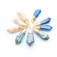 Gemstone Pendants Jewelry, Natural Stone, gold color plated, DIY, more colors for choice, Sold By PC