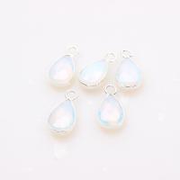 Gemstone Pendants Jewelry, Sea Opal, with Tibetan Style, Teardrop, plated, DIY, white, 13x8mm, Sold By PC