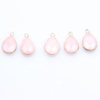 Pingentes quartzo natural, quartzo rosa, Lágrima, DIY & facetada, rosa, 22x14mm, vendido por PC