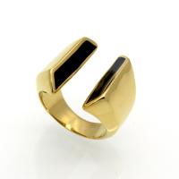 Stainless Steel Cuff Finger Ring, gold color plated, different size for choice & for woman & epoxy gel, US Ring Size:6-9, Sold By PC
