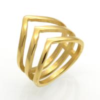 Vinger Ring in edelstaal, Roestvrij staal, Geometrisch Patroon, plated, verschillende grootte voor keus & voor vrouw & hol, meer kleuren voor de keuze, 16mm, Maat:6-9, Verkocht door PC