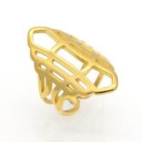 Stainless Steel Finger Ring Geometrical Pattern plated & for woman & hollow 30mm US Ring Sold By PC