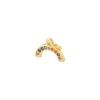 Cubic Zirconia Micro Pave Brass Pendant, Rainbow, gold color plated, micro pave cubic zirconia, 11x8mm, Hole:Approx 4mm, 20PCs/Lot, Sold By Lot