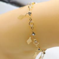 Brass Anklet plated for woman & with rhinestone nickel lead & cadmium free Sold Per 8.26 Inch Strand