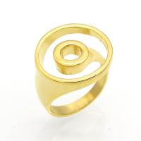 Stainless Steel Finger Ring Round plated Unisex & hollow 19mm US Ring Sold By PC