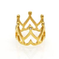 Rhinestone-Edelstahl -Finger-Ring, Edelstahl, Krone, plattiert, verschiedene Größen vorhanden & für Frau & mit Strass, keine, 15mm, Größe:6-9, verkauft von PC