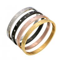 Stainless Steel Bangle plated & for woman & with rhinestone 58x48 Sold By PC