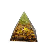 Resin Pyramid Decoration, with Natural Gravel, Triangle, plated, for home and office & different size for choice, Sold By PC