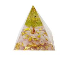 Resin Pyramid Decoration, with Natural Gravel, Triangle, plated, for home and office, 60x60mm, Sold By PC