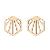 Edelstahl Ohrringe, Geometrisches Muster, plattiert, Modeschmuck & für Frau, keine, 10x9mm, verkauft von Paar