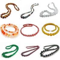 Gemstone šperky náhrdelník, Achát, Kolo, módní šperky & různé materiály pro výběr & pro ženy, více barev na výběr, 460mm, Délka 18.11 inch, Prodáno By PC