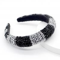 Hair Bands Velveteen with Sponge & Quartz fashion jewelry black 15cmX15cmX3cm Sold By PC