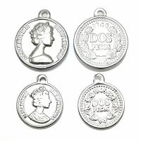 Stainless Steel Pendants Flat Round plated Sold By Lot